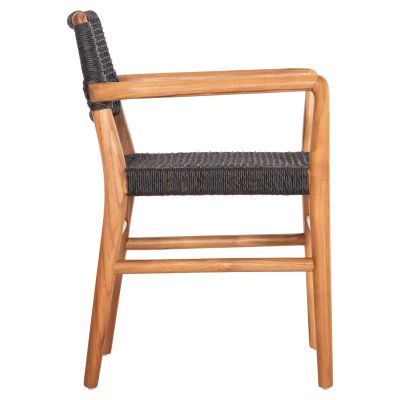 DINING ARMCHAIR ROSCO HM6132.02 TEAK WOOD-VIRO ROPE IN BLACK 56x54x79Hcm.