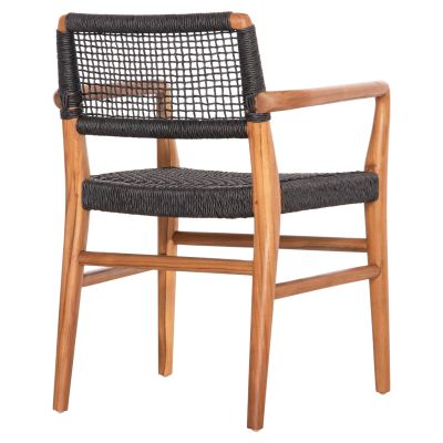 DINING ARMCHAIR ROSCO HM6132.02 TEAK WOOD-VIRO ROPE IN BLACK 56x54x79Hcm.