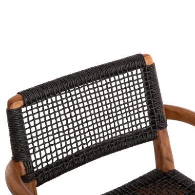 DINING ARMCHAIR ROSCO HM6132.02 TEAK WOOD-VIRO ROPE IN BLACK 56x54x79Hcm.