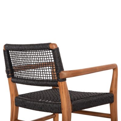 DINING ARMCHAIR ROSCO HM6132.02 TEAK WOOD-VIRO ROPE IN BLACK 56x54x79Hcm.