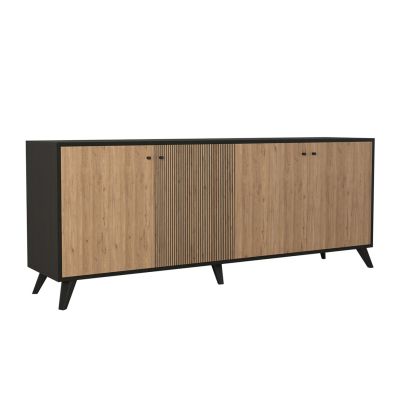 BUFFET KRUDEN HM9446.11 MELAMINE IN BLACK-NATURAL 180x40x78.6Hcm.