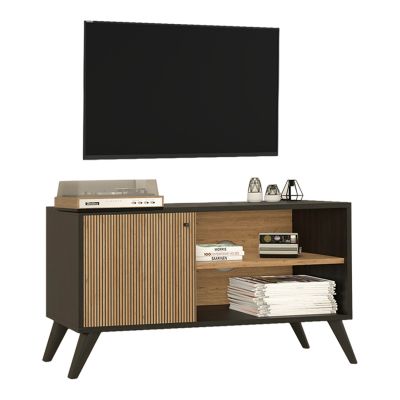 TV STAND/CABINET KRUDEN HM9443.11 MELAMINE IN BLACK-NATURAL 100x40x51Hcm.