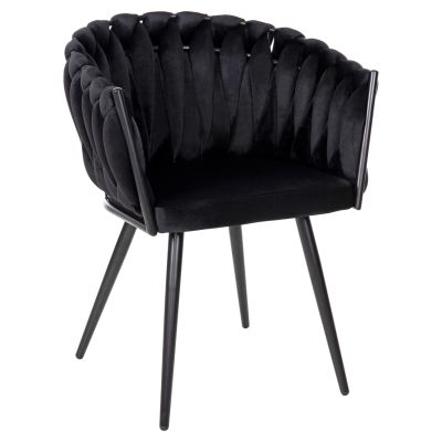 CHAIR LUANDA HM8741.04 BLACK VELVET-BLACK METALLIC LEGS 62x54x79Hcm.