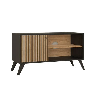 TV STAND/CABINET KRUDEN HM9443.11 MELAMINE IN BLACK-NATURAL 100x40x51Hcm.