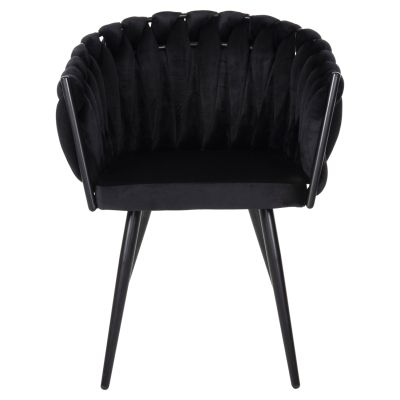 CHAIR LUANDA HM8741.04 BLACK VELVET-BLACK METALLIC LEGS 62x54x79Hcm.