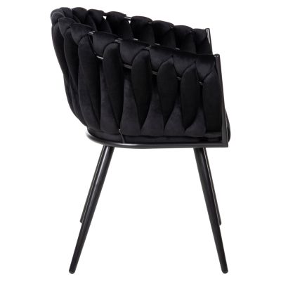 CHAIR LUANDA HM8741.04 BLACK VELVET-BLACK METALLIC LEGS 62x54x79Hcm.