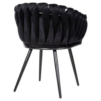 CHAIR LUANDA HM8741.04 BLACK VELVET-BLACK METALLIC LEGS 62x54x79Hcm.