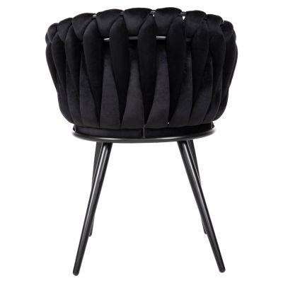 CHAIR LUANDA HM8741.04 BLACK VELVET-BLACK METALLIC LEGS 62x54x79Hcm.