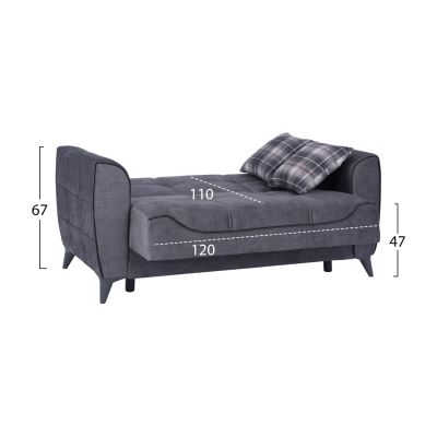 Sofa 2 seater Juana HM3166.20 Grey with dark grey detail 156x80x88 cm