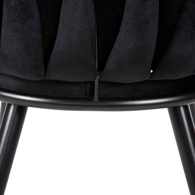 CHAIR LUANDA HM8741.04 BLACK VELVET-BLACK METALLIC LEGS 62x54x79Hcm.