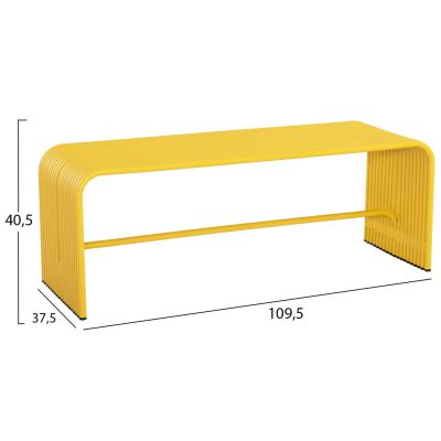 BENCH 2-SEATER SERIES INTREPID HM6327.06 ALUMINUM IN YELLOW COLOR 109,5x37,5x40,5Hcm.