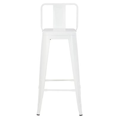 BAR STOOL WITH BACKREST MELITA-PRO HM8643.41 METAL IN MATTE WHITE 42x42x100Hcm.