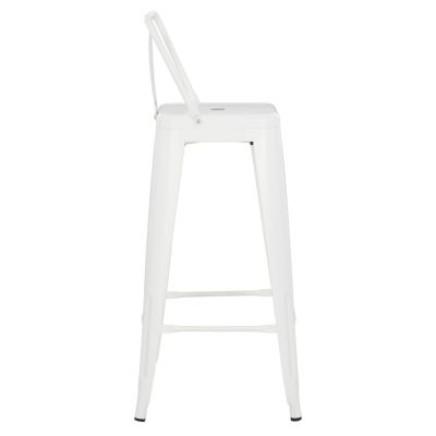 BAR STOOL WITH BACKREST MELITA-PRO HM8643.41 METAL IN MATTE WHITE 42x42x100Hcm.