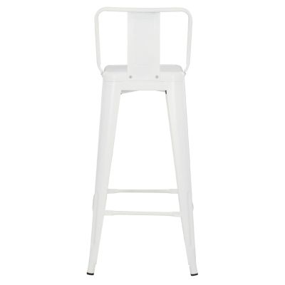 BAR STOOL WITH BACKREST MELITA-PRO HM8643.41 METAL IN MATTE WHITE 42x42x100Hcm.