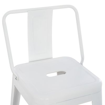 BAR STOOL WITH BACKREST MELITA-PRO HM8643.41 METAL IN MATTE WHITE 42x42x100Hcm.