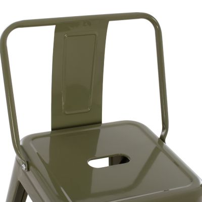 BAR STOOL MEDIUM HEIGHT MELITA-PRO HM8574.43 METAL IN DARK OLIVE GREEN 43x43x88Hcm.