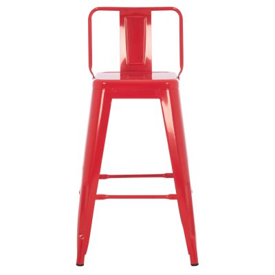 BAR STOOL MEDIUM HEIGHT MELITA-PRO HM8574.44 METAL IN RED 43x43x88Hcm.