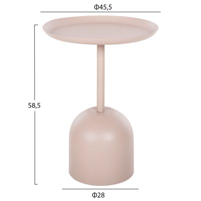 SIDE TABLE ROUND DELBEL HM4265.10 METAL IN ECRU Φ45.5x58.5Hcm.