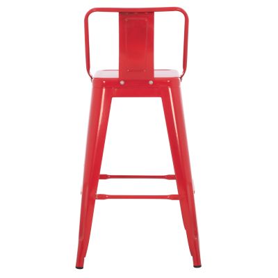 BAR STOOL MEDIUM HEIGHT MELITA-PRO HM8574.44 METAL IN RED 43x43x88Hcm.