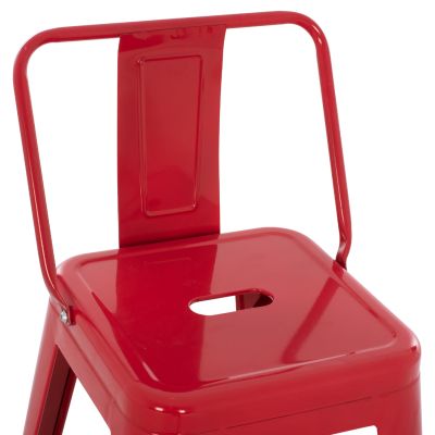 BAR STOOL MEDIUM HEIGHT MELITA-PRO HM8574.44 METAL IN RED 43x43x88Hcm.