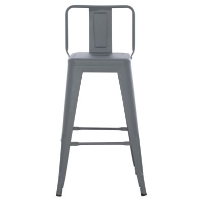 BAR STOOL MEDIUM HEIGHT MELITA-PRO HM8574.50 METAL IN GREY 43x43x88Hcm.