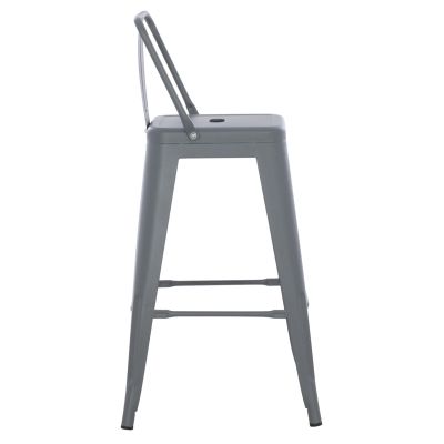 BAR STOOL MEDIUM HEIGHT MELITA-PRO HM8574.50 METAL IN GREY 43x43x88Hcm.