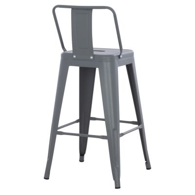 BAR STOOL MEDIUM HEIGHT MELITA-PRO HM8574.50 METAL IN GREY 43x43x88Hcm.