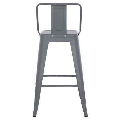 BAR STOOL MEDIUM HEIGHT MELITA-PRO HM8574.50 METAL IN GREY 43x43x88Hcm.