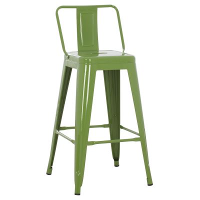 BAR STOOL MEDIUM HEIGHT MELITA-PRO HM8574.53 METAL IN LIGHT OLIVE GREEN 43x43x88Hcm.