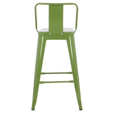 BAR STOOL MEDIUM HEIGHT MELITA-PRO HM8574.53 METAL IN LIGHT OLIVE GREEN 43x43x88Hcm.