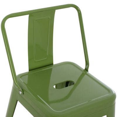 BAR STOOL MEDIUM HEIGHT MELITA-PRO HM8574.53 METAL IN LIGHT OLIVE GREEN 43x43x88Hcm.