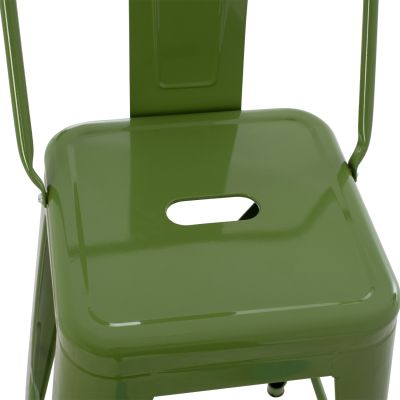 BAR STOOL MEDIUM HEIGHT MELITA-PRO HM8574.53 METAL IN LIGHT OLIVE GREEN 43x43x88Hcm.