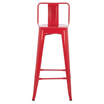 BAR STOOL WITH BACKREST MELITA-PRO HM8643.44 METAL IN RED 42x42x100Hcm.