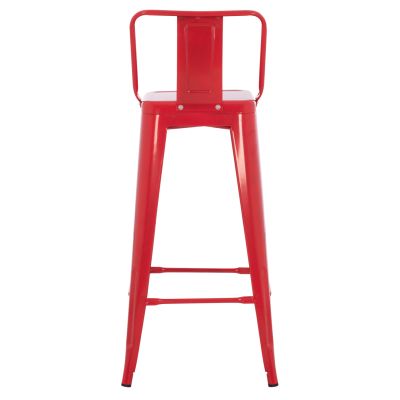 BAR STOOL WITH BACKREST MELITA-PRO HM8643.44 METAL IN RED 42x42x100Hcm.