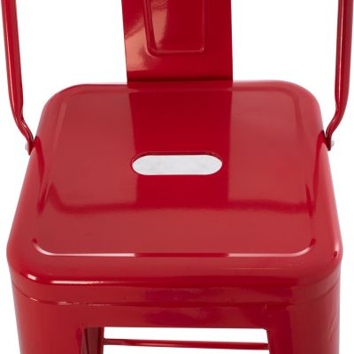 BAR STOOL WITH BACKREST MELITA-PRO HM8643.44 METAL IN RED 42x42x100Hcm.