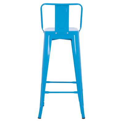 BAR STOOL WITH BACKREST MELITA-PRO HM8643.48 METAL IN BLUE 42x42x100Hcm.