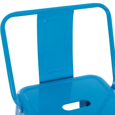 BAR STOOL WITH BACKREST MELITA-PRO HM8643.48 METAL IN BLUE 42x42x100Hcm.