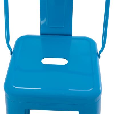 BAR STOOL WITH BACKREST MELITA-PRO HM8643.48 METAL IN BLUE 42x42x100Hcm.