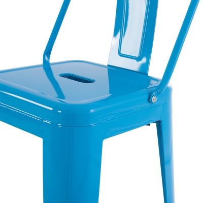 BAR STOOL WITH BACKREST MELITA-PRO HM8643.48 METAL IN BLUE 42x42x100Hcm.