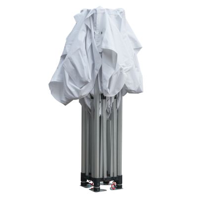 GAZEBO HEAVY DUTY WITH 3 SIDEWALL SHADES CRESSEN HM21097.01 FOLDABLE-ALUMINUM SILVER FRAME-WHITE 3x3x3,4Hm