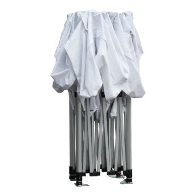 GAZEBO WITH 3 SIDEWALL SHADES CRESSEN HM21098.01 FOLDABLE-ALUMINUM SILVER FRAME-WHITE 3x4.5x3.4Hm