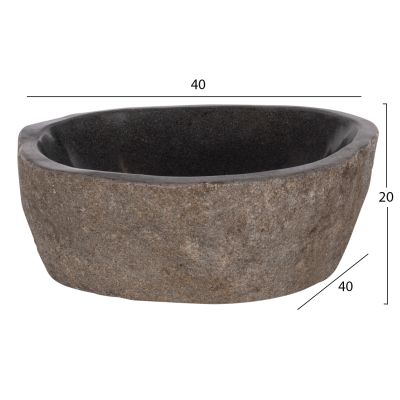 STONE SINK CARVED GREY COLOR 40x40x20Hcm.HM7807