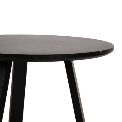 COFFEE TABLES 2PCS SET ROCKET HM21090 MDF IN BLACK MARBLE COLOR Φ80cm & Φ45cm
