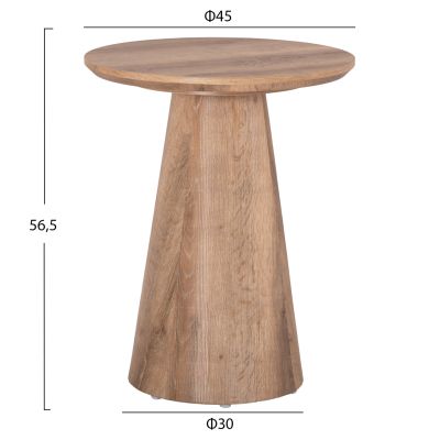 COFFEE TABLES 2PCS SET KARAN HM21085 MDF IN NATURAL WOOD COLOR Φ80cm & Φ45cm