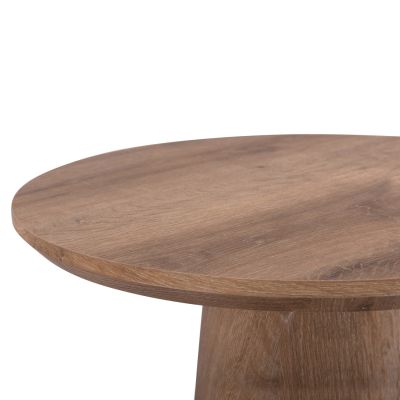 COFFEE TABLES 2PCS SET KARAN HM21085 MDF IN NATURAL WOOD COLOR Φ80cm & Φ45cm