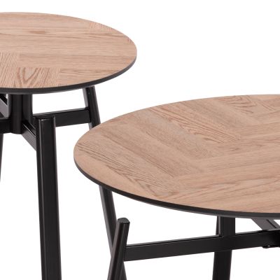 COFFEE TABLES 2PCS SET NORTON HM21088 MDF-METAL Φ80cm & Φ45cm