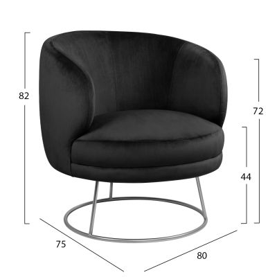 LIVING ROOM 3PCS SET ARIEN HM11051.04 BLACK VELVET-GOLD BASES