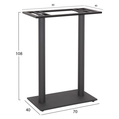 BASE FOR BAR TABLE HM480.20 TWO LEGS-METAL IN GREY COLOR 80x40x108Hcm.