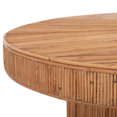 DINING TABLE GATSBY HM9884 NATURAL RATTAN IN NATURAL COLOR Φ120x76Hcm.