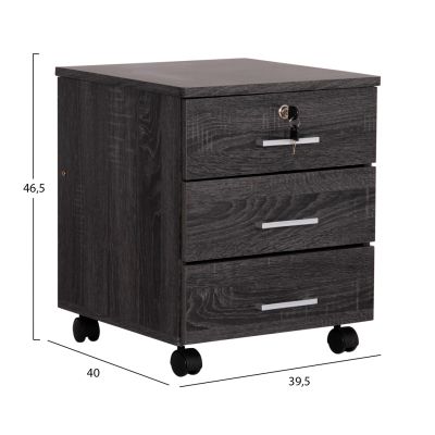 OFFICE DRAWER HAYDEN HM2282.01 MELAMINE IN GREY COLOR 39.5x40x46.5Hcm.